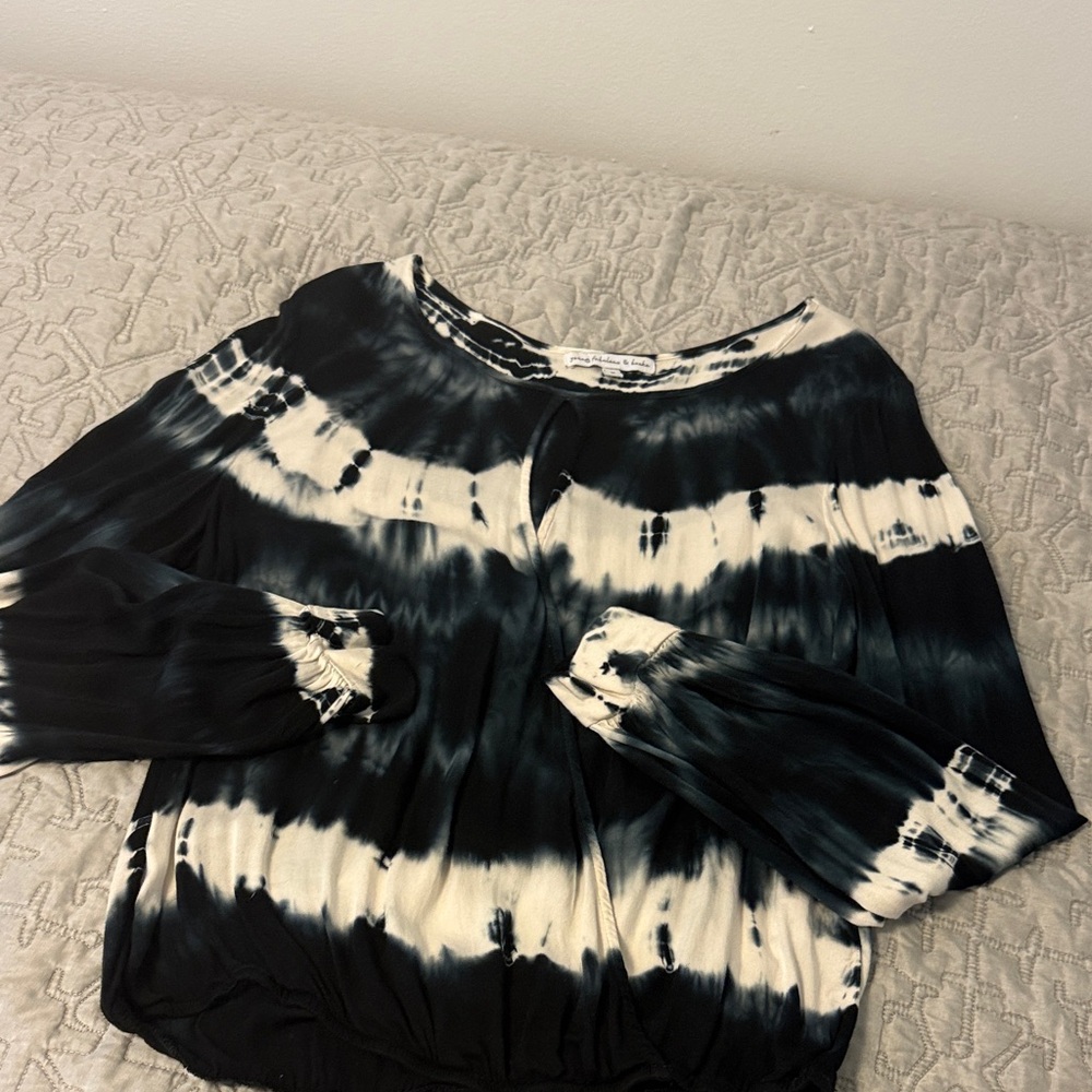 Young Fabulous & Broke Monochrome Tie-Dye Top